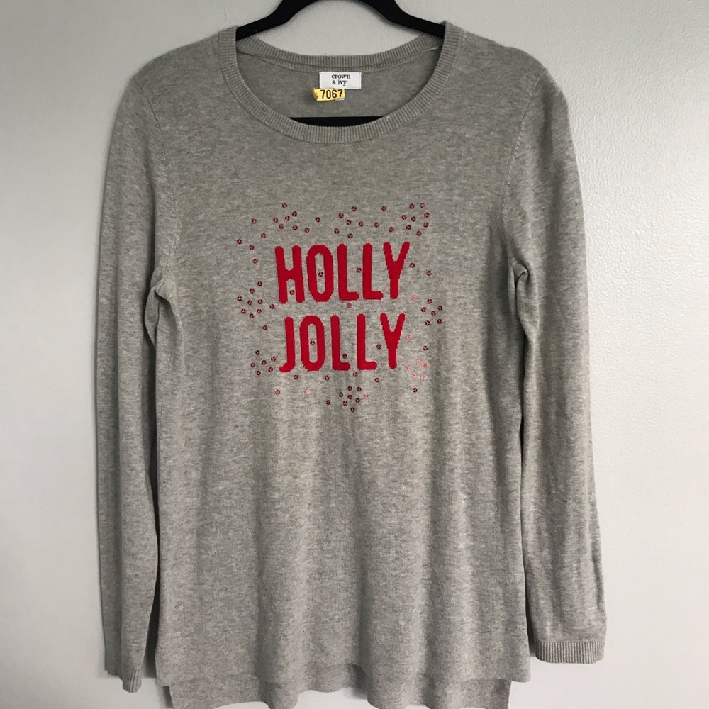 Crown & Ivy Holly Jolly Christmas sweater